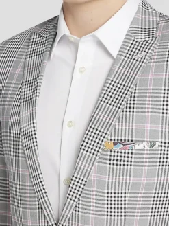 3-piece Suits|Suit Separates-Paisley &Amp; Gray Slim Fit Suit  Jacket Black/White Plaid