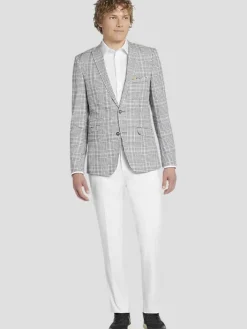 3-piece Suits|Suit Separates-Paisley &Amp; Gray Slim Fit Suit  Jacket Black/White Plaid