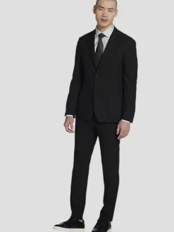 3-piece Suits|Suit Separates-Calvin Klein Slim Fit Suit Jacket Black Solid