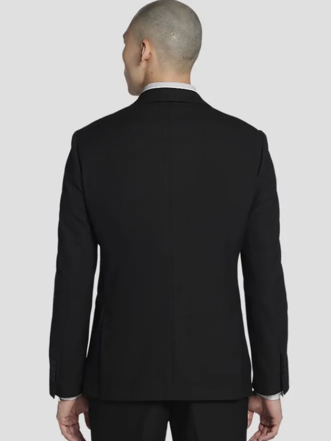3-piece Suits|Suit Separates-Calvin Klein Slim Fit Suit Jacket Black Solid