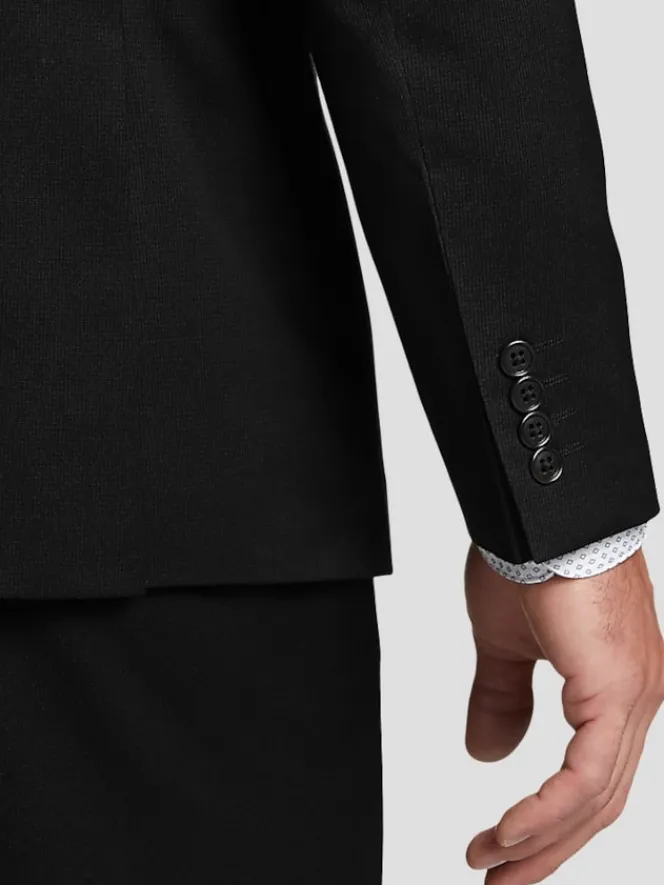 3-piece Suits|Suit Separates-Wilke-Rodriguez Slim Fit Suit Jacket Black Grid