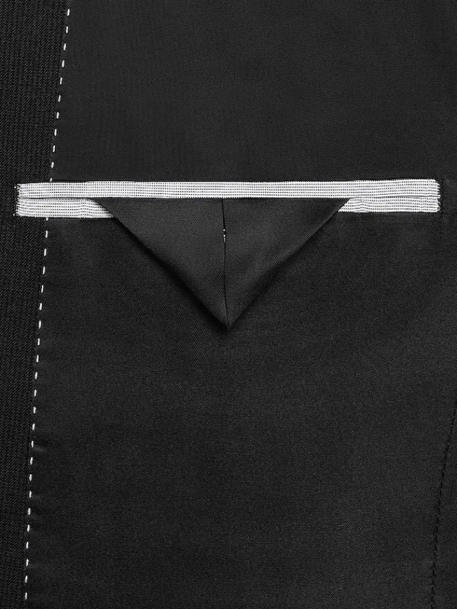 3-piece Suits|Suit Separates-Wilke-Rodriguez Slim Fit Suit Jacket Black Grid