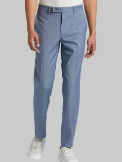 Big & Tall Pants|Big & Tall Suits-Wilke-Rodriguez Slim Fit Suit Pants Blue Sharkskin