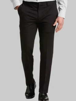 Big & Tall Pants|Big & Tall Suits-Awearness Kenneth Cole Slim Fit Suit Pants Black Solid