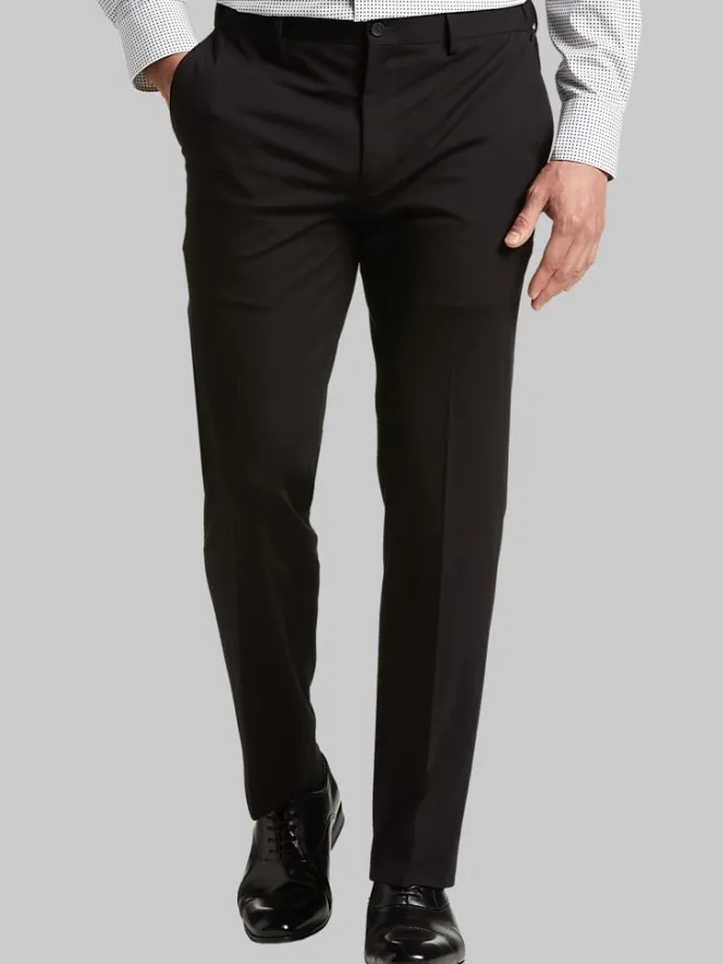 Big & Tall Pants|Big & Tall Suits-Awearness Kenneth Cole Slim Fit Suit Pants Black Solid