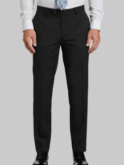 Big & Tall Pants|Big & Tall Suits-Wilke-Rodriguez Slim Fit Suit Pants Black Grid