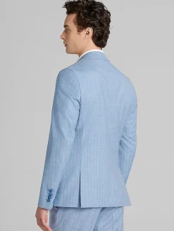 3-piece Suits|Suit Separates-Paisley &Amp; Gray Slim Fit Suit Stripe Jacket Blue Stripe