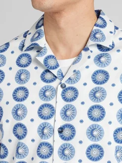 Button Up Shirts-Paisley &Amp; Gray Slim Fit Sun & Moon Camp Shirt White