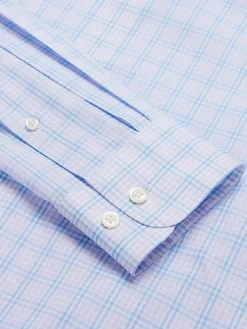 Big & Tall Dress Shirts|Patterned Dress Shirts-Wilke-Rodriguez Slim Fit Tattersall Plaid Dress Shirt Pink/Blue