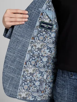 3-piece Suits|Suit Separates-Paisley &Amp; Gray Slim Fit Textured Crosshatch Suit Jacket Navy Texture