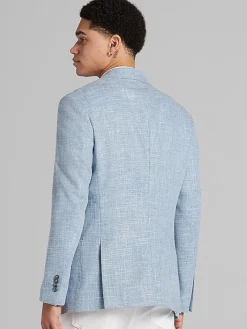 Big & Tall Sport Coats|Casual Shop-JOE Joseph Abboud Slim Fit Textured Sport Coat Blue Textured