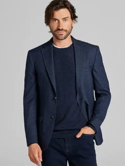 Sport Coats|Sport Coats-Calvin Klein Slim Fit Tic Sport Coat Blue Tic