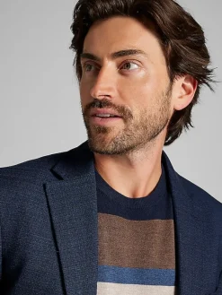 Sport Coats|Sport Coats-Calvin Klein Slim Fit Tic Sport Coat Blue Tic