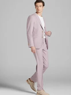 Big & Tall Suits|2-piece Suits-Wilke-Rodriguez Slim Fit Tic Suit Rose Tic