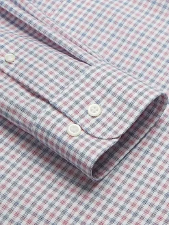 Patterned Dress Shirts|Dress Shirts-Pronto Uomo Slim Fit Track Tattersall Dress Shirt Pink