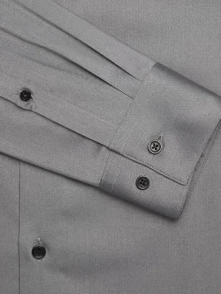 Designer Dress Shirts|Dress Shirts-Awearness Kenneth Cole Slim Fit Ultra Performance Stretch Solid Dress Shirt Charcoal