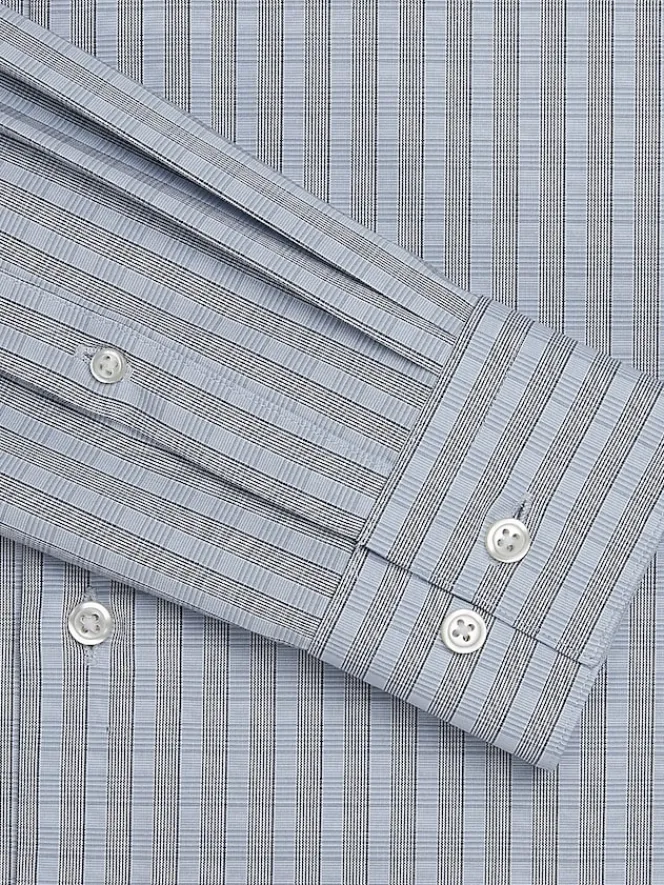 Designer Dress Shirts|Patterned Dress Shirts-Awearness Kenneth Cole Slim Fit Ultra Performance Stretch Check Dress Shirt Gray Check