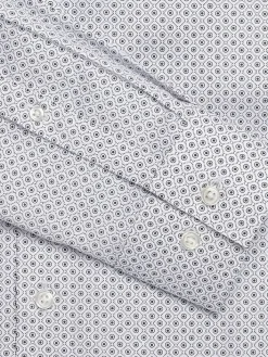 Patterned Dress Shirts|Designer Dress Shirts-Awearness Kenneth Cole Slim Fit Ultra Performance Stretch Circle Dot Dress Shirt Grey