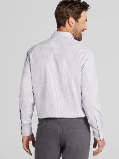 Patterned Dress Shirts|Designer Dress Shirts-Awearness Kenneth Cole Slim Fit Ultra Performance Stretch Multistripe Dress Shirt Purple