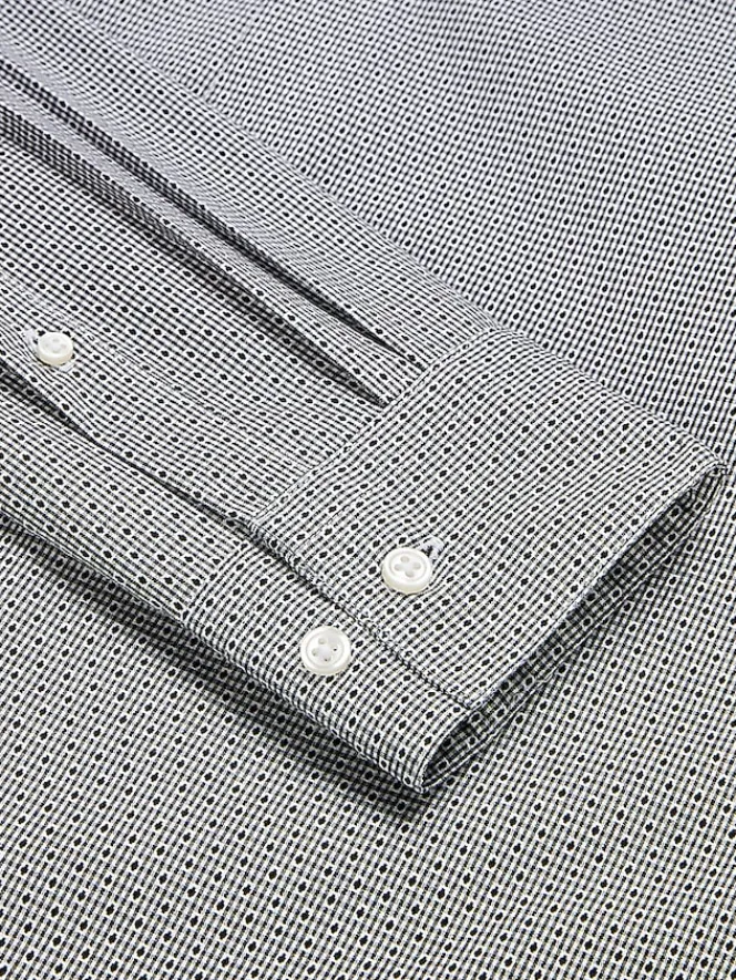 Patterned Dress Shirts|Designer Dress Shirts-Awearness Kenneth Cole Slim Fit Ultra Performance Stretch Dobby Check Dress Shirt Grey