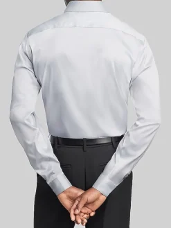 Solid Dress Shirts|Dress Shirts-Van Heusen Slim Fit Ultra Wrinkle-Free Stretch Dress Shirt Gray