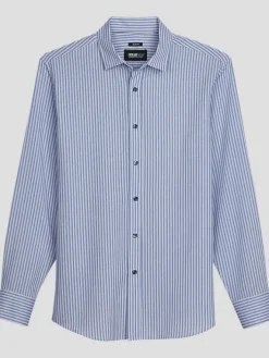 Button Up Shirts|Long Sleeve Button Up Shirts-Awearness Kenneth Cole Slim Fit 4-Way Stretch Button Up Shirt Light Blue