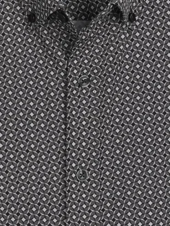 Button Up Shirts-Awearness Kenneth Cole Slim Fit 4-Way Stretch Button Up Shirt Dark Grey