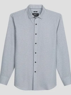 Button Up Shirts|Long Sleeve Button Up Shirts-Awearness Kenneth Cole Slim Fit 4-Way Stretch Button Up Shirt White