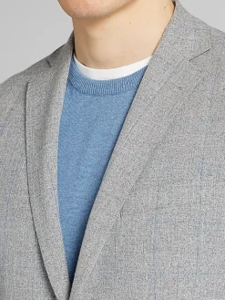 Sport Coats|Sport Coats-JOE Joseph Abboud Slim Fit Windowpane Sport Coat Grey Windowpane