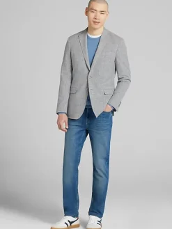 Sport Coats|Sport Coats-JOE Joseph Abboud Slim Fit Windowpane Sport Coat Grey Windowpane