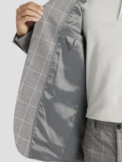 3-piece Suits|Suit Separates-JOE Joseph Abboud Slim Fit Windowpane Suit Jacket Gray Windowpane