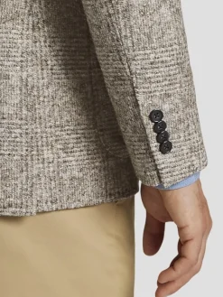 Sport Coats|Sport Coats-Joseph Abboud Slim FIt Wool Blend Knit Plaid Sport Coat Taupe Plaid