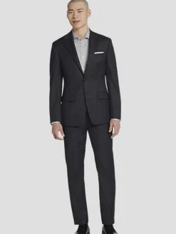 3-piece Suits|Suit Separates-Calvin Klein Slim Fit Wool Blend Plaid Suit Jacket Grey/Tan Plaid