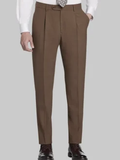 Dress Pants|3-piece Suits-JOE Joseph Abboud Slim Fit Wool Blend Sharkskin Suit Pants Carmel
