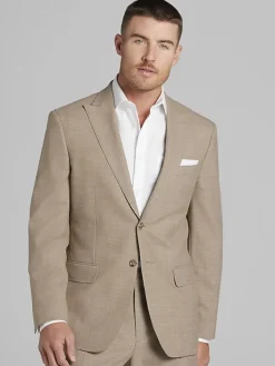 3-piece Suits|Suit Separates-JOE Joseph Abboud Slim Fit Wool Blend Suit Jacket Tan Tic