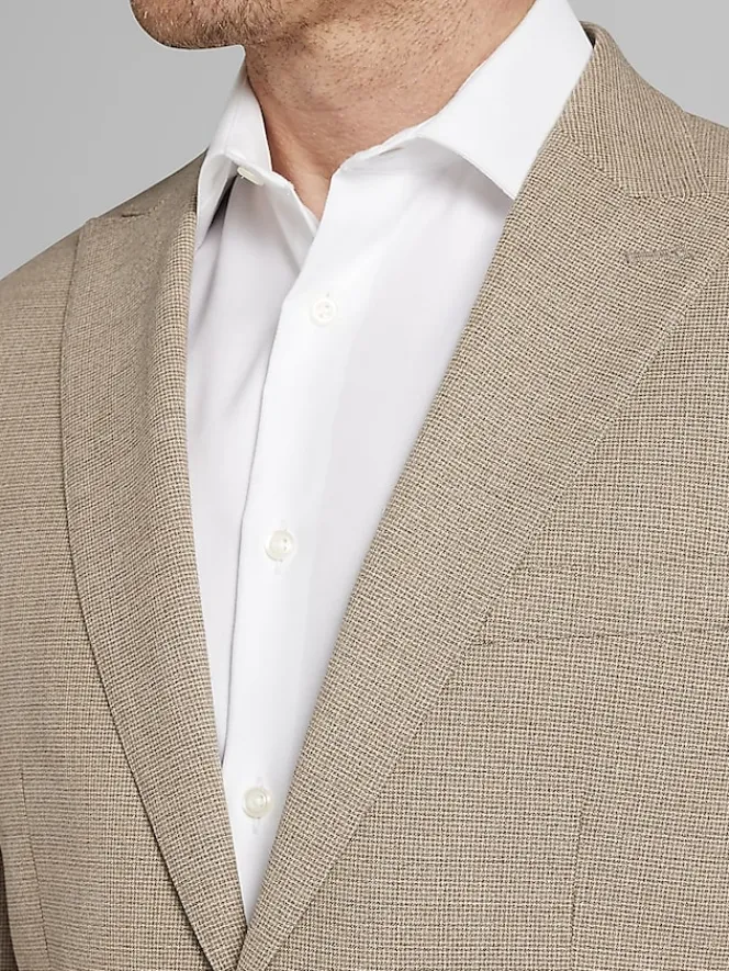 3-piece Suits|Suit Separates-JOE Joseph Abboud Slim Fit Wool Blend Suit Jacket Tan Tic