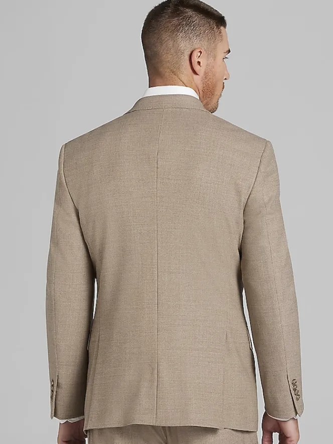 3-piece Suits|Suit Separates-JOE Joseph Abboud Slim Fit Wool Blend Suit Jacket Tan Tic