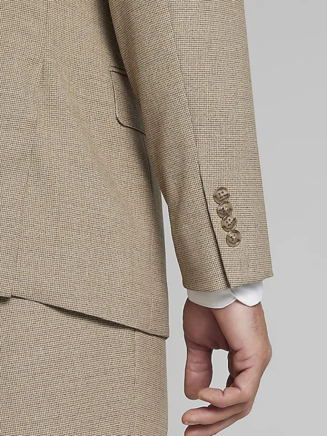 3-piece Suits|Suit Separates-JOE Joseph Abboud Slim Fit Wool Blend Suit Jacket Tan Tic