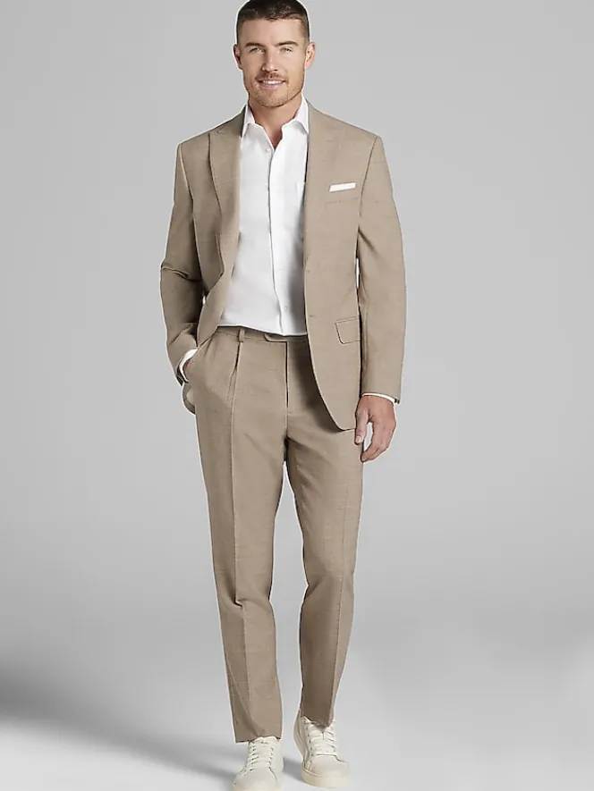 3-piece Suits|Suit Separates-JOE Joseph Abboud Slim Fit Wool Blend Suit Jacket Tan Tic