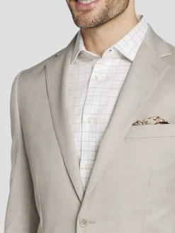 Suit Separates|3-piece Suits-JOE Joseph Abboud Slim Fit Wool Blend Suit Jacket Tan Sharkskin