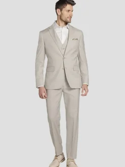 Suit Separates|3-piece Suits-JOE Joseph Abboud Slim Fit Wool Blend Suit Jacket Tan Sharkskin
