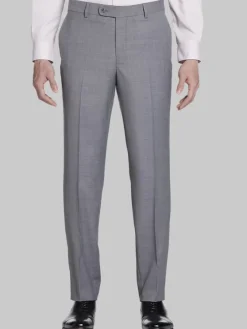 Big & Tall Pants|Big & Tall Suits-JOE Joseph Abboud Slim Fit Wool Blend Suit Pants Med Gray Solid