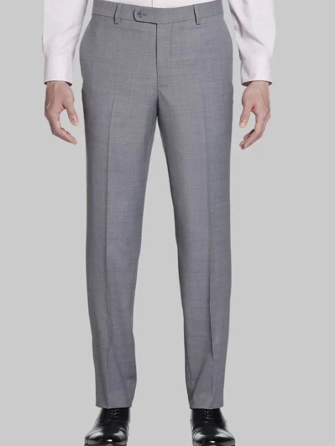 Big & Tall Pants|Big & Tall Suits-JOE Joseph Abboud Slim Fit Wool Blend Suit Pants Med Gray Solid