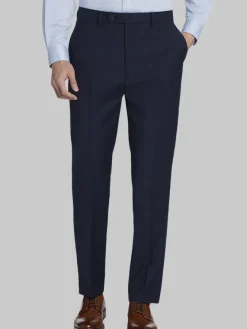 Dress Pants|3-piece Suits-Calvin Klein Slim Fit Wool Blend Suit Pants Navy Windowpane