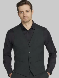 3-piece Suits|Suit Separates-JOE Joseph Abboud Slim Fit Wool Blend Suit Vest Dark Green