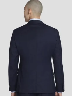 Suit Separates|3-piece Suits-Calvin Klein Slim Fit Wool Blend Suit Jacket Navy Windowpane