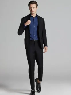 3-piece Suits|Suit Separates-JOE Joseph Abboud Slim Fit Wool Blend Suit Jacket Black Solid