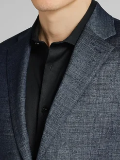 3-piece Suits|Suit Separates-Calvin Klein Slim Fit Wool Blend Suit Jacket Dark Blue Neat