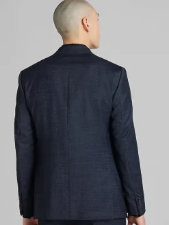 3-piece Suits|Suit Separates-Calvin Klein Slim Fit Wool Blend Suit Jacket Dark Blue Neat