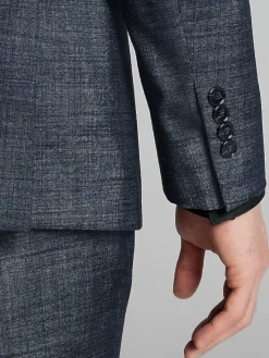 3-piece Suits|Suit Separates-Calvin Klein Slim Fit Wool Blend Suit Jacket Dark Blue Neat